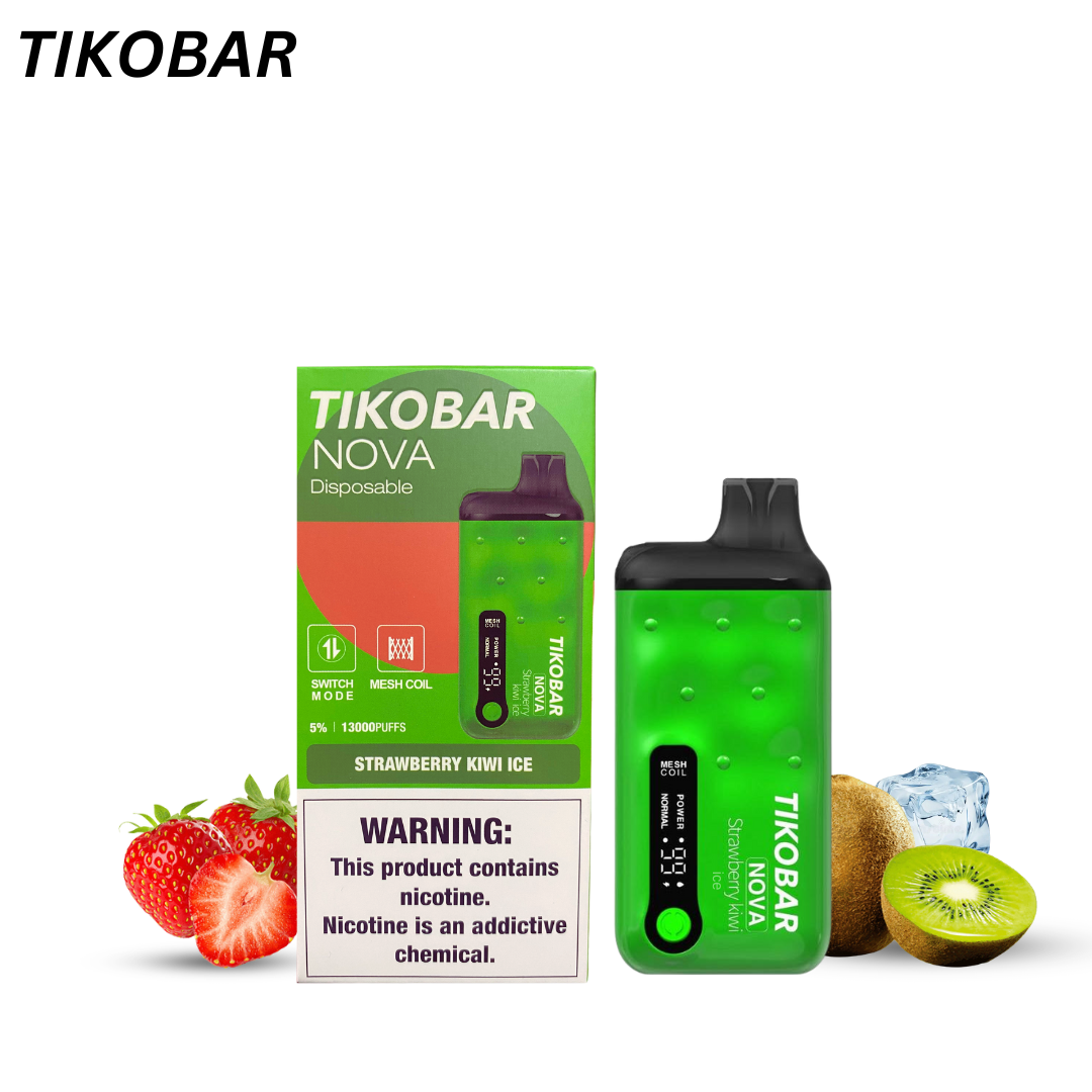 TIKOBAR Nova 13000 Puffs 50mg Disposable Rechargeable Strawberry Kiwi Ice